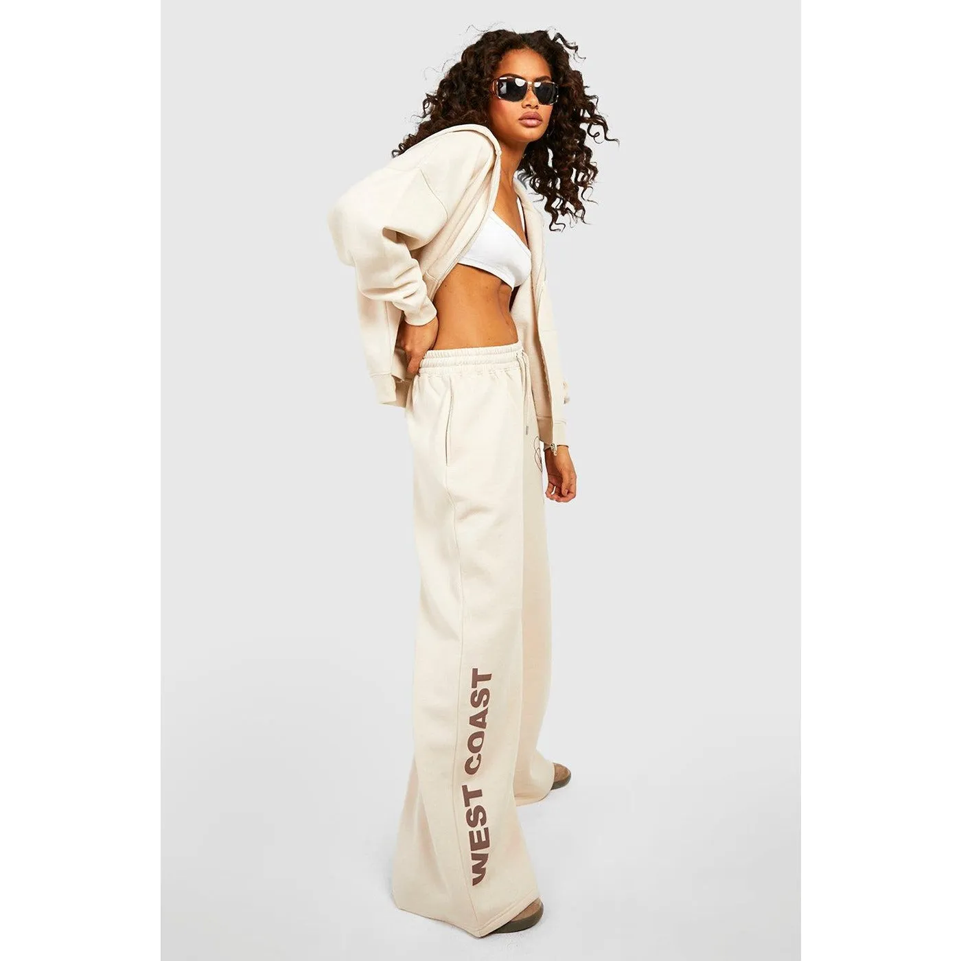 West Coast Slogan Wide Leg Trousers