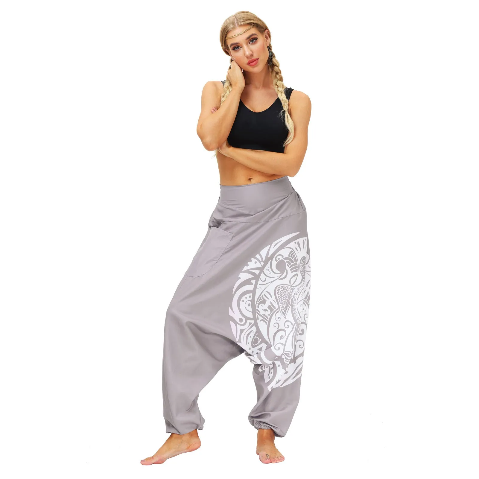 Women And Men Drop Bottom Elastic Waist Loose Fit Baggy Gypsy