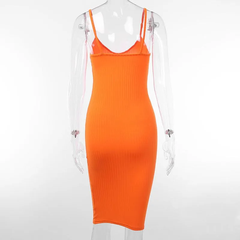 Women's Summer Bodycon Knitted Solid Dress