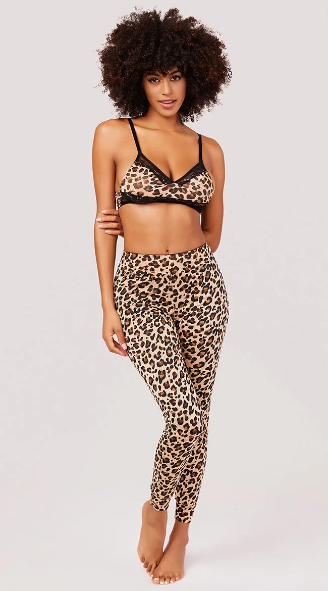 Yandy Leopard and Lace Pajama Set