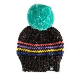 Zero Waste : Four Stripe Pom-Pom Beanie(wool free)